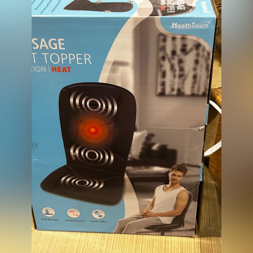 Health Touch Massage Seat Topper with Soothing Vibration and Heat NWT